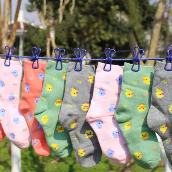 Windproof Hanging Rope for Clothes – 12 Clip Drying Line