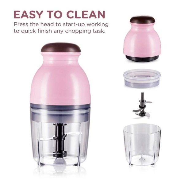Capsule Cutter Quatre Mini Electric Multipurpose Food Chopper – Processor Unique Blender System Design Mixer, Meat Grinder – Random Color