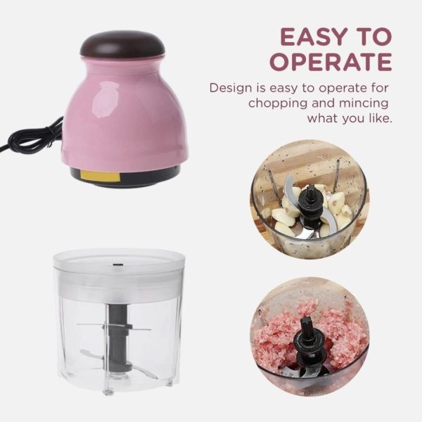 Capsule Cutter Quatre Mini Electric Multipurpose Food Chopper – Processor Unique Blender System Design Mixer, Meat Grinder – Random Color