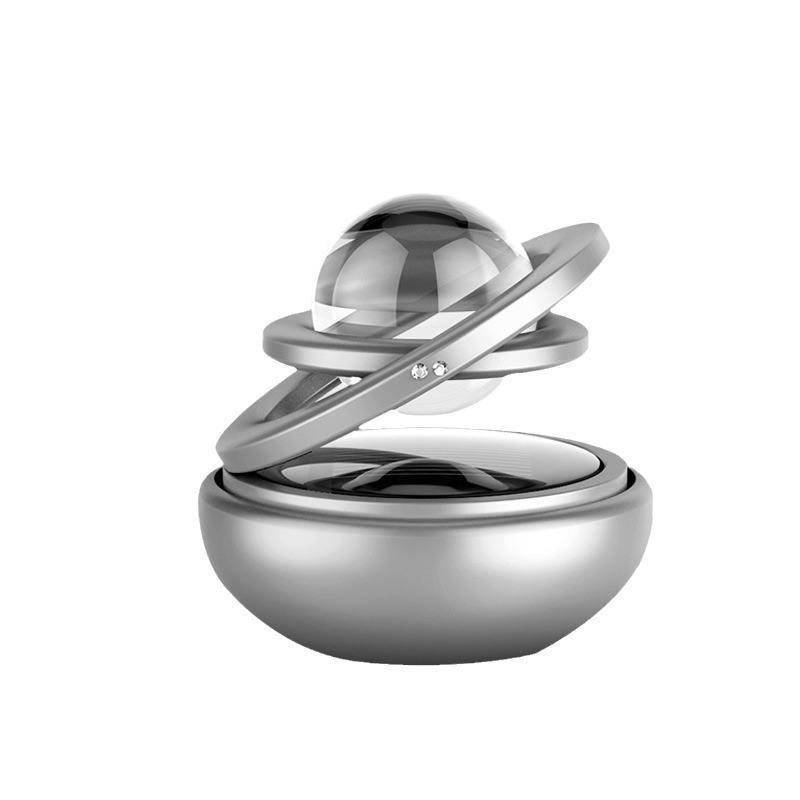 Solar Car Aromatherapy Interior Decoration Creative Metal Double Ring Suspension Revolving Decoration