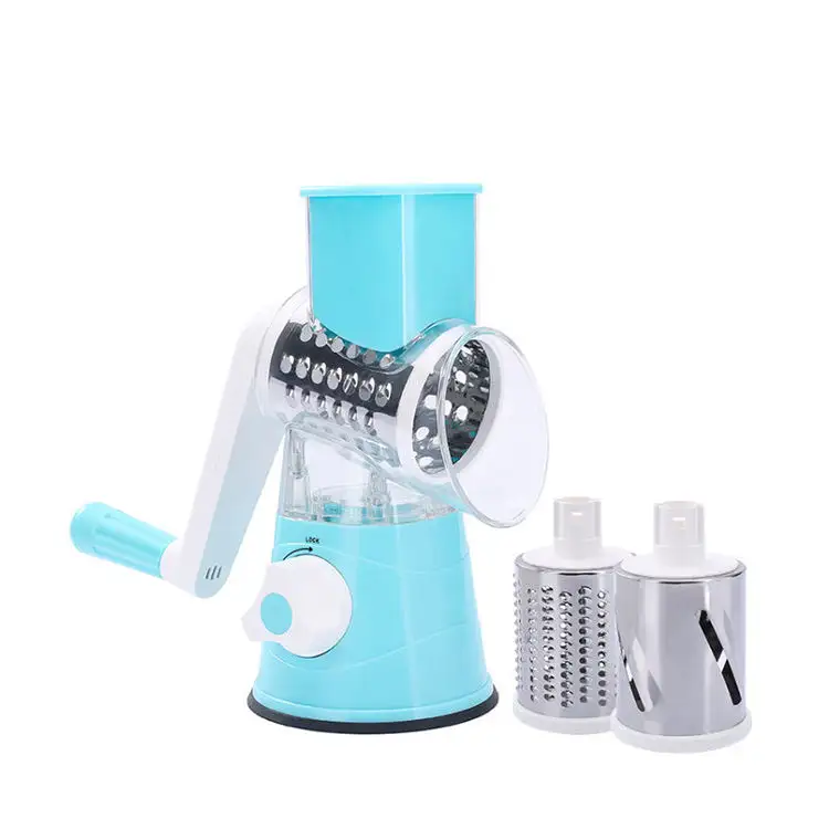 3-in-1 Drum Grater & Slicer – Manual Veg Cutter Tool