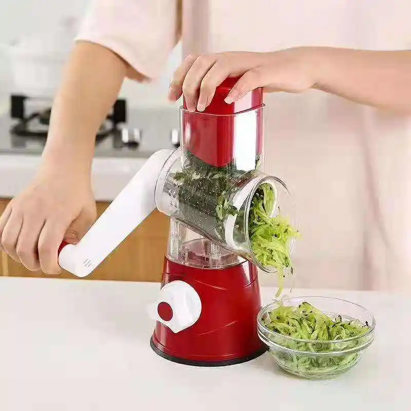 3-in-1 Drum Grater & Slicer – Manual Veg Cutter Tool