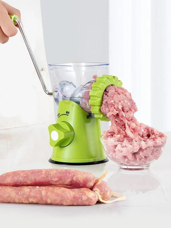 Meat Mincer, Household Meat Pounder Tool, Kitchen Meat Grinder qeema Maker, Silver Aluminum