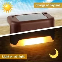 Pack Of 4 Solar Deck Lights Outdoor Step Fence Lights Waterproof Solar Lamp For Railing Stairs Pathway Garden Light Decoration