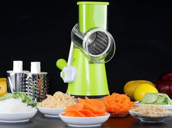 3-in-1 Drum Grater & Slicer – Manual Veg Cutter Tool