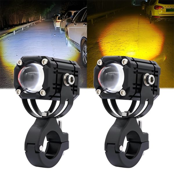 Universal Motorcycle Led Auxiliary Headlight – High/low Beam Super Bright Fog & Driving Light With Waterproof Ip65 Spotlight For All Bikes And Weather Conditions