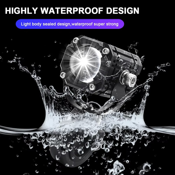 Universal Motorcycle Led Auxiliary Headlight – High/low Beam Super Bright Fog & Driving Light With Waterproof Ip65 Spotlight For All Bikes And Weather Conditions