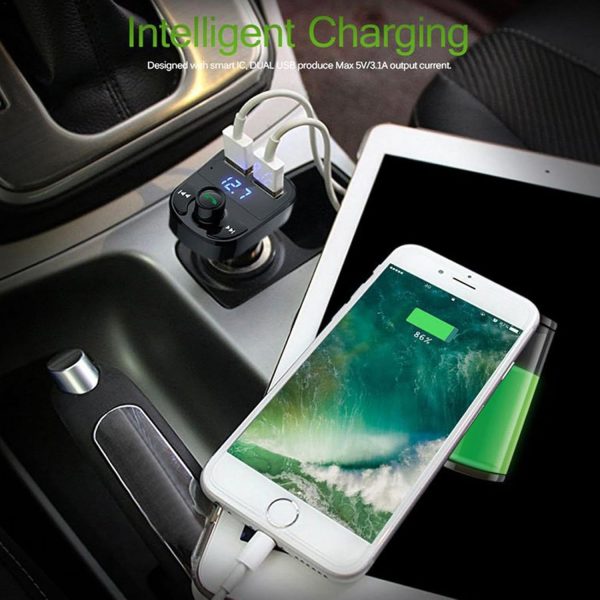 X8 – Multifunctional Car Mp3 Player | Car Wireless Fm Transmitter | Car Mp3 Modulator – 3.1a | Car Accessories ( Random Color )